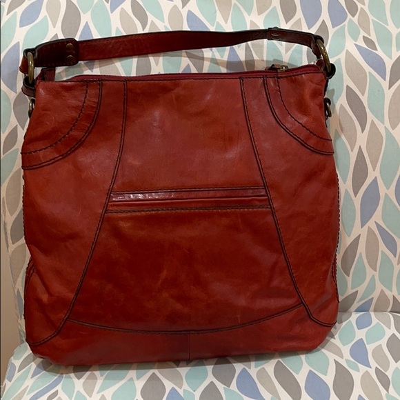 NWOT Fossil Vintage 100% leather burnt Orange bag. - Picture 5 of 11